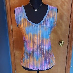 Whimsical feminine multi colored tank